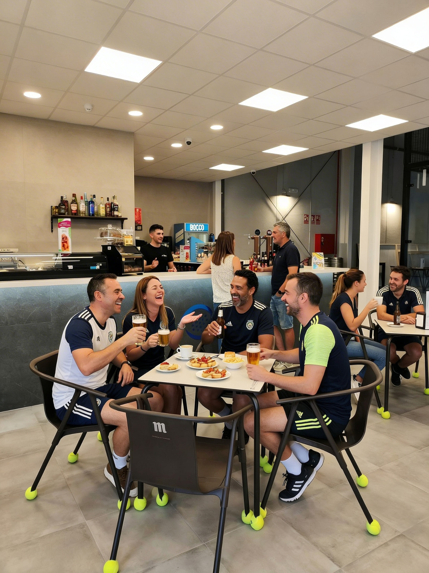 Jugadores compartiendo un momento después de jugar